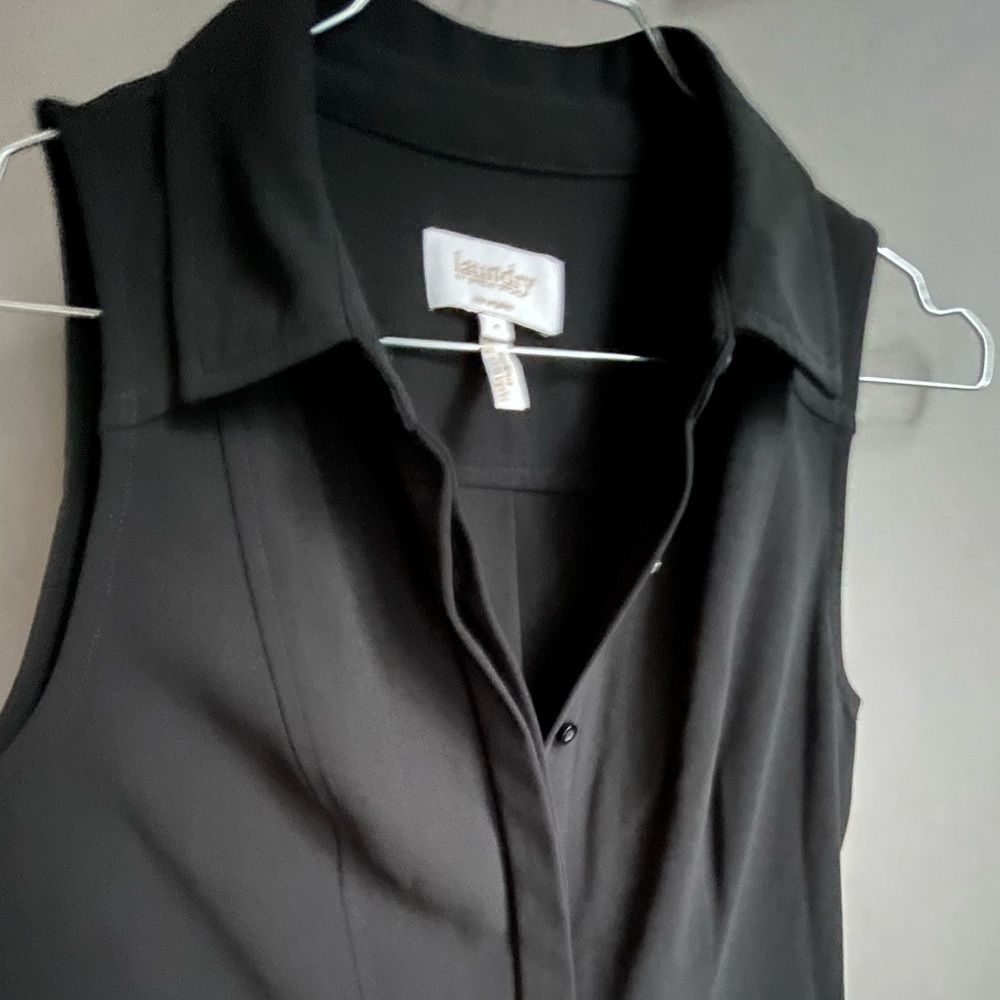 Laundry by Shelli Segal Black Sleeveless Button-Up Dress Womens 4 - Picture 2 of 9
